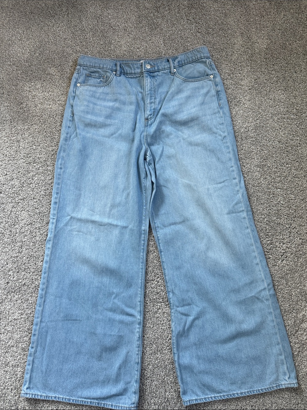 LOFT Light Blue Wide-Leg Denim Jeans